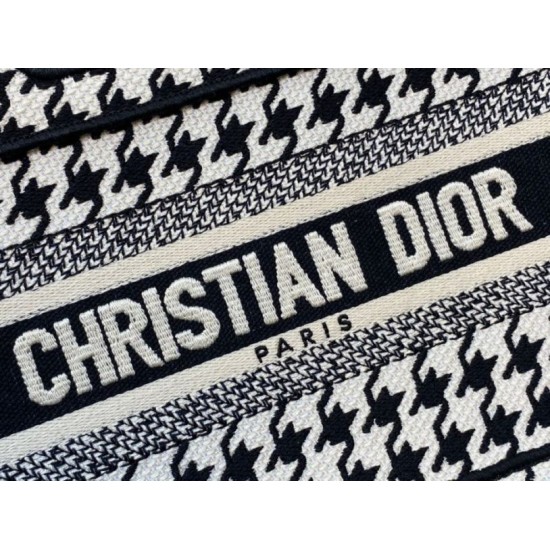 Fake Dior Mini Book Tote Bag Micro Houndstooth Embroidery Replica Replica Dior Mini Book Tote Bag Micro Houndstooth Embroidery