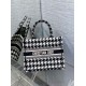Replica Dior Small Book Tote Bag Micro Houndstooth Embroidery