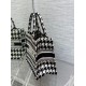 Replica Dior Small Book Tote Bag Micro Houndstooth Embroidery