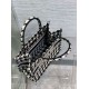 Replica Dior Small Book Tote Bag Micro Houndstooth Embroidery