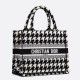 Replica Dior Small Book Tote Bag Micro Houndstooth Embroidery