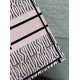 Replica Dior Medium Book Tote Bag Pink Miss Dior Allover Embroidery