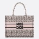 Replica Dior Medium Book Tote Bag Pink Miss Dior Allover Embroidery