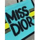 Replica Dior Medium Book Tote Bag Yellow and Blue Miss Dior Graffiti Embroidery