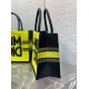 Replica Dior Medium Book Tote Bag Yellow and Blue Miss Dior Graffiti Embroidery