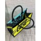 Replica Dior Medium Book Tote Bag Yellow and Blue Miss Dior Graffiti Embroidery