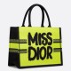 Replica Dior Medium Book Tote Bag Yellow and Blue Miss Dior Graffiti Embroidery