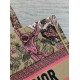 Fake Dior Medium Dioriviera Book Tote Raffia with Pink Toile de Jouy Sauvage Embroidery Replica