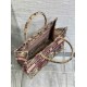 Fake Dior Medium Dioriviera Book Tote Raffia with Pink Toile de Jouy Sauvage Embroidery Replica