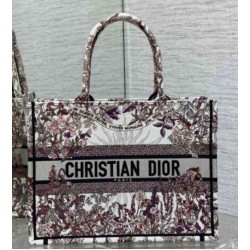 Fake Dior Medium Book Tote Bag Dior 4 Saisons Hiver Soleil Embroidery Replica
