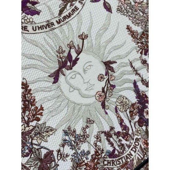 Fake Dior Medium Book Tote Bag Dior 4 Saisons Hiver Soleil Embroidery Replica