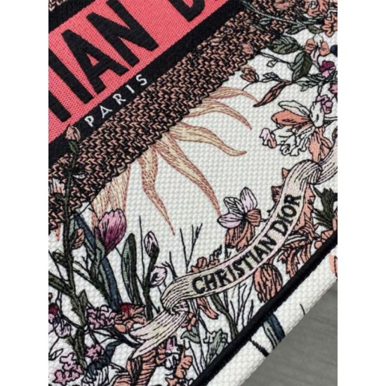 Replica Dior Medium Book Tote Bag Dior 4 Saisons Printemps Soleil Embroidery