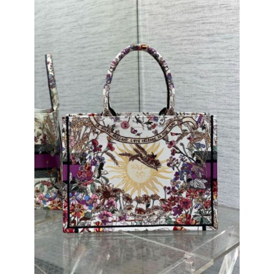 Replica Dior Medium Book Tote Bag Dior 4 Saisons Été Soleil Embroidery
