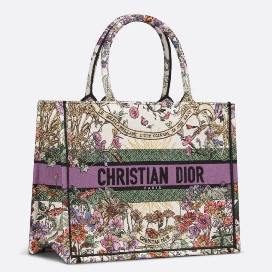 Replica Dior Medium Book Tote Bag Dior 4 Saisons Été Soleil Embroidery