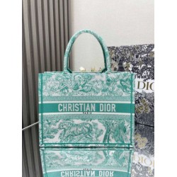 Fake Dior Medium Dioriviera Book Tote Aquamarina Toile de Jouy Embroidery Replica
