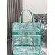 Fake Dior Medium Dioriviera Book Tote Aquamarina Toile de Jouy Embroidery Replica