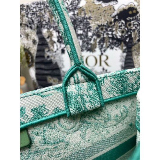 Fake Dior Medium Dioriviera Book Tote Aquamarina Toile de Jouy Embroidery Replica