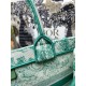 Fake Dior Medium Dioriviera Book Tote Aquamarina Toile de Jouy Embroidery Replica
