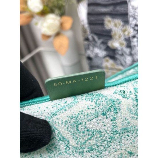 Fake Dior Medium Dioriviera Book Tote Aquamarina Toile de Jouy Embroidery Replica