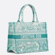 Fake Dior Medium Dioriviera Book Tote Aquamarina Toile de Jouy Embroidery Replica