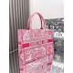 Replica Dior Medium Dioriviera Book Tote Pink Toile de Jouy Embroidery