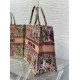Replica Dior Large Dioriviera Book Tote Raffia with Pink Toile de Jouy Sauvage Embroidery