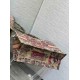 Replica Dior Large Dioriviera Book Tote Raffia with Pink Toile de Jouy Sauvage Embroidery