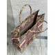 Replica Dior Large Dioriviera Book Tote Raffia with Pink Toile de Jouy Sauvage Embroidery
