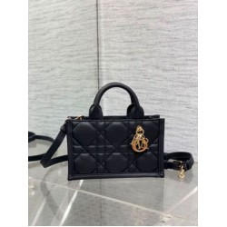 Replica Dior Mini Book Tote Bag with Strap Black Macrocannage Calfskin Fake Dior Mini Book Tote Bag with Strap Black Macrocannage Calfskin Replica