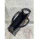 Fake Dior Mini Book Tote Bag with Strap Black Macrocannage Calfskin Replica