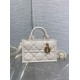 Replica Dior Mini Book Tote Bag with Strap White Macrocannage Calfskin