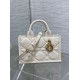 Replica Dior Mini Book Tote Bag with Strap White Macrocannage Calfskin