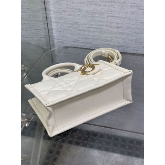 Replica Dior Mini Book Tote Bag with Strap White Macrocannage Calfskin