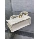 Replica Dior Mini Book Tote Bag with Strap White Macrocannage Calfskin