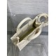 Replica Dior Mini Book Tote Bag with Strap White Macrocannage Calfskin