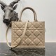 Fake Dior Small Book Tote Bag with Strap Beige Macrocannage Calfskin Replica