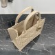 Fake Dior Small Book Tote Bag with Strap Beige Macrocannage Calfskin Replica