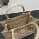 Fake Dior Small Book Tote Bag with Strap Beige Macrocannage Calfskin Replica