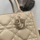 Fake Dior Small Book Tote Bag with Strap Beige Macrocannage Calfskin Replica