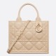 Fake Dior Small Book Tote Bag with Strap Beige Macrocannage Calfskin Replica