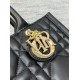 Fake Dior Small Book Tote Bag with Strap Black Macrocannage Calfskin Replica