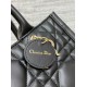Fake Dior Small Book Tote Bag with Strap Black Macrocannage Calfskin Replica