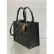 Fake Dior Small Book Tote Bag with Strap Black Macrocannage Calfskin Replica