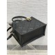 Fake Dior Small Book Tote Bag with Strap Black Macrocannage Calfskin Replica