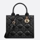 Fake Dior Small Book Tote Bag with Strap Black Macrocannage Calfskin Replica