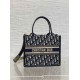 Replica Dior Small Book Tote Bag with Strap Blue Dior Oblique