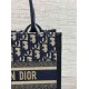 Replica Dior Small Book Tote Bag with Strap Blue Dior Oblique