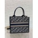 Replica Dior Small Book Tote Bag with Strap Blue Dior Oblique