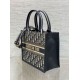 Replica Dior Small Book Tote Bag with Strap Blue Dior Oblique