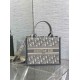 Fake Dior Small Book Tote Bag with Strap Grey Dior Oblique Replica